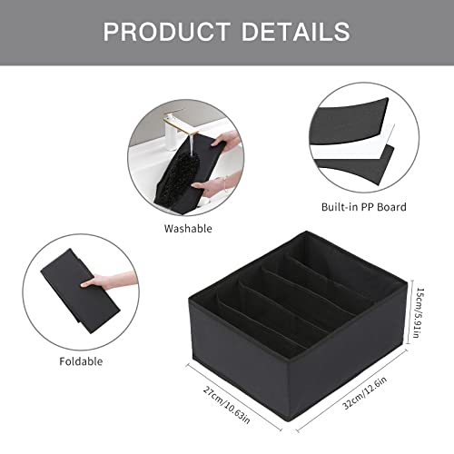 Jeans Pants Organizer for Closet (Black / 5 Grids)