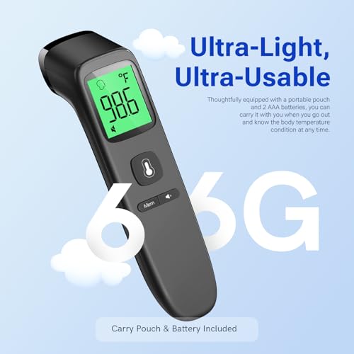 Touchless Thermometer for Kids and Adults (Black)