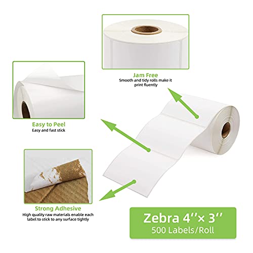 4" x 3" Direct Thermal Labels (4" x 3" / 12 Rolls)