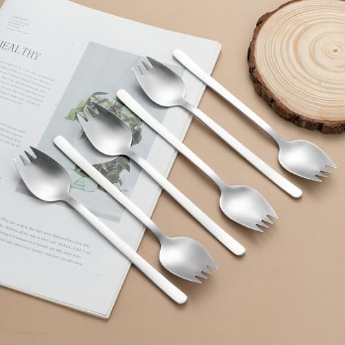 8 Piece Silver Salad Serving Set (Salad Servers Set include 6 Forks silver)
