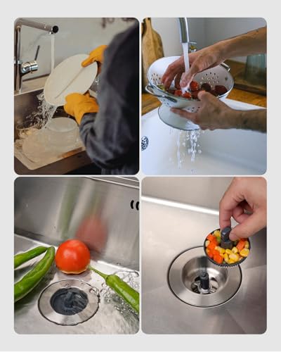 Upgraded 3 in 1 Kitchen Sink Drain Strainer and Stopper Combo (Stainless Steel with 1 Strainer)