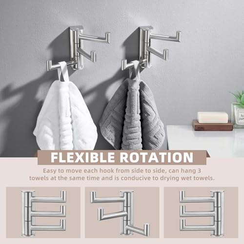 Swivel Towel Hook Brushed Nickel (2 Pack / Brushed Nickel)