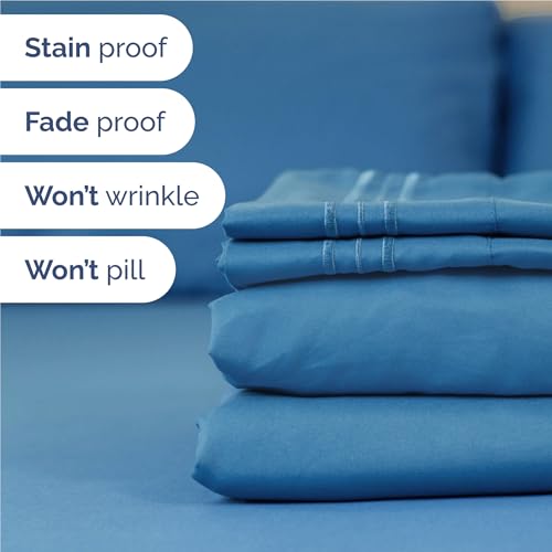 Full Size 4 Piece Sheet Set (20 - Denim Blue / Full)