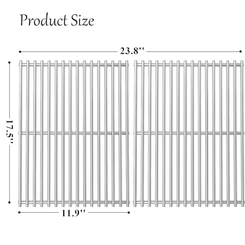 17.5'' SUS304 Grill Grates for Gas Grills Weber Spirit 300 Series (17.5'' x 23.8'')