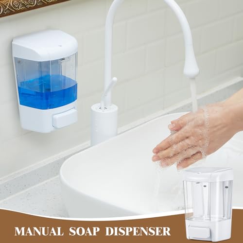 6 Pcs Wall Mounted Soap Dispenser (White / 27 oz 800 ml)