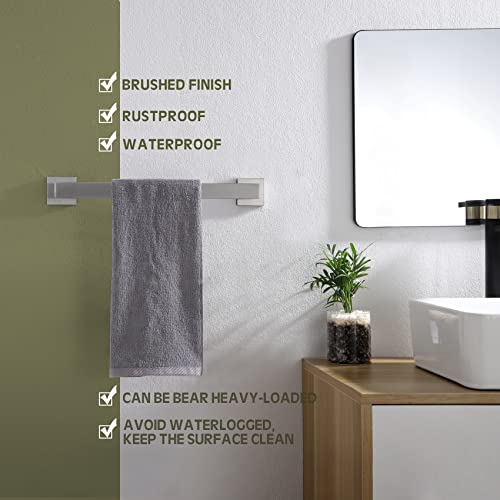 16 Inch Single Towel Bar (Brushed Steel / 16-Inch)