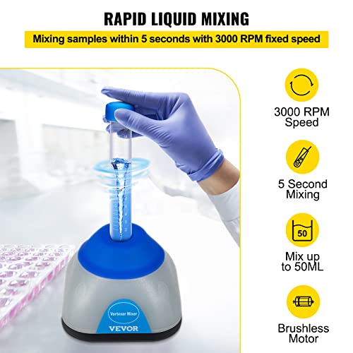 Vortex Mixer 3000rpm Mini Vortex Mixer Shaker (Transparent)