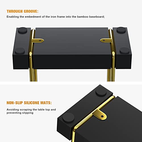 Napkin Holder for Table (Gold/Black / 5.78 x 2.51 x 5.04 inches)