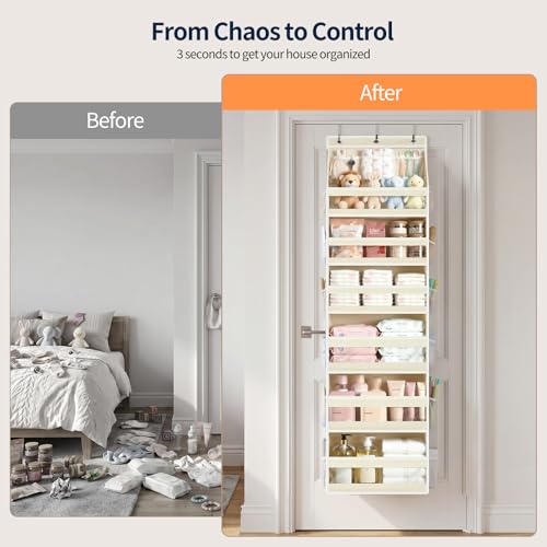 7 Tier Over the Door Organizer (Cream White / 7 Tier)