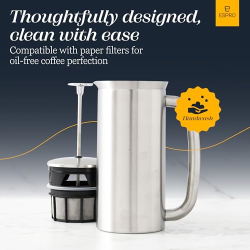 P7 French Press (18 oz / Brushed Stainless Steel)