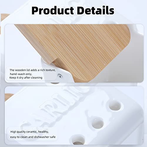 Garlic Keeper with Lid (White)