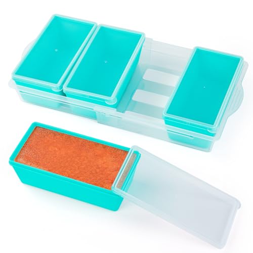 2 Cup Silicone Freezer Molds with Lids (Blue / 4x 2-Cup)