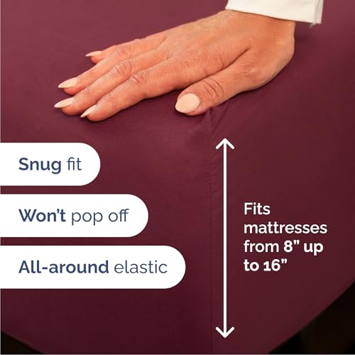 Queen Size 4 Piece Sheet Set (25 - Burgundy / Queen)