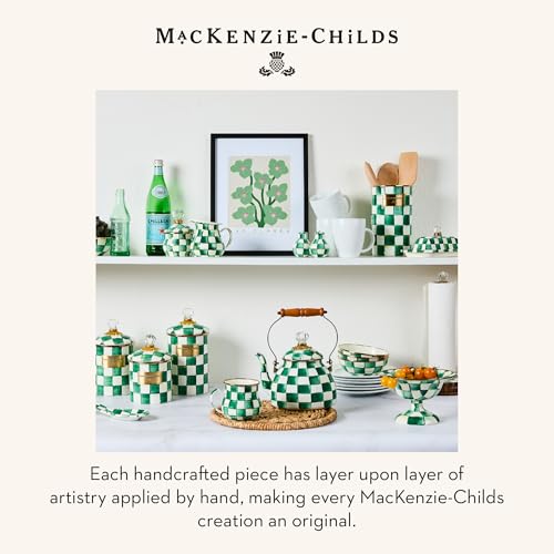 Enamel Utensil Holder (Emerald Check)