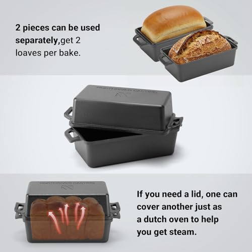 9×5 Inch Cast Iron Loaf Pan with Lid