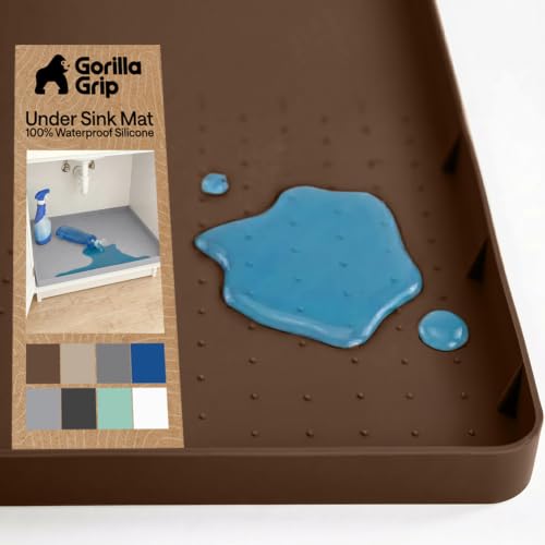 Waterproof Silicone Under Sink Mat (Coffee / 15"w X 22"l)