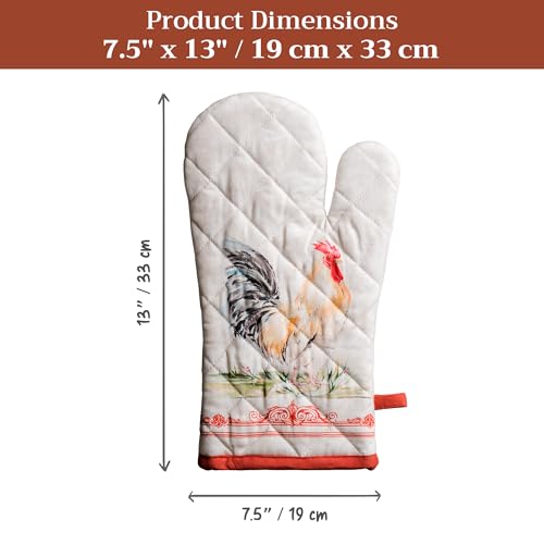 Maison d'Hermine Oven Gloves 100% Cotton Oven Mitt (009 - Campagne / 7.5" x 13" (Oven Mitt))