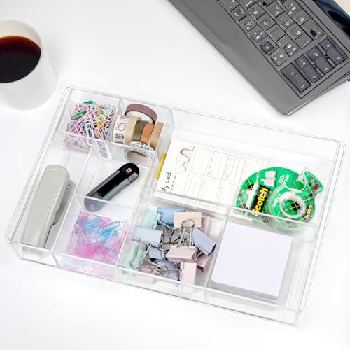 8 Section Clear Drawer Organizer