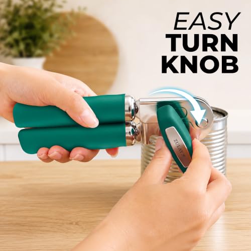 Stainless Steel Swing Open Manual Can Opener Comfortable Grip (Emerald / Swing Open)