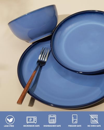 Ceramic Dinnerware Sets for 4 (Mist Blue / Set (12pcs))