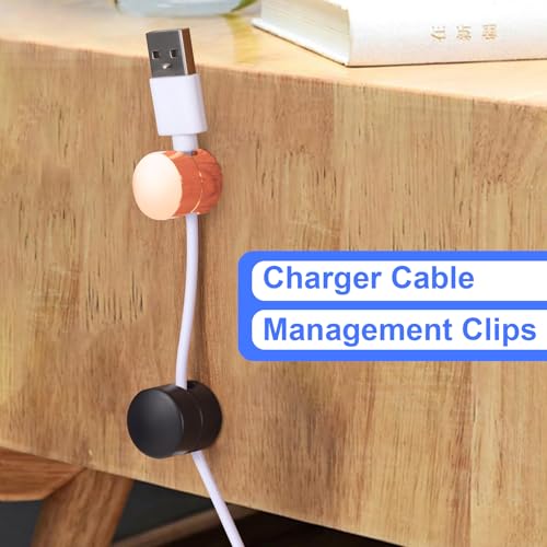 3 Sets Charger Holders for Cords (3 Sets / Matte Black, White, Rose Gold)