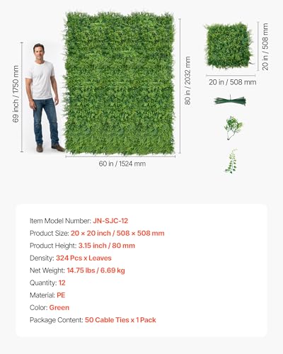 Artificial Plant Wall (Ferns / 20*20IN 12P)