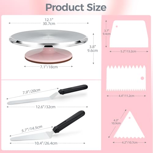Cake Turntable (Pink / Set 12 inch)