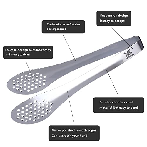 7inch Food Serving Tongs Stainless Steel Buffet Tongs (silver 7" Serving Tongs)