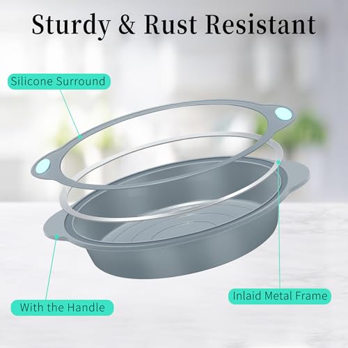 9 Inch Silicone Round Cake Pans (2-Pack 9-Inch Round Cake Pan / Light Grey)