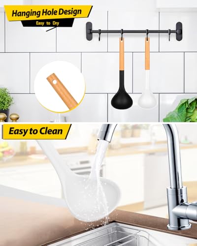 Silicone Soup Ladle Spoon Kitchen Utensils (2 Count)