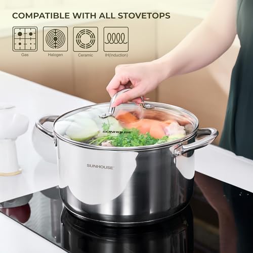 6 QT Stainless Steel Stock Pot with Lid