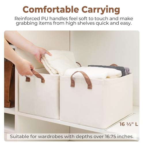 Storage Basket for Shelves (Natural Color / 16 ½" L x 12" W x 10 ¼" H)