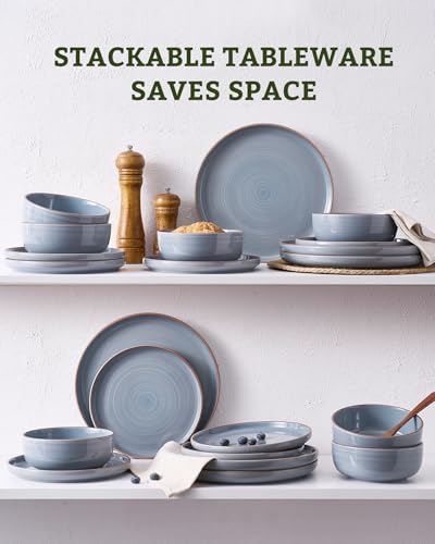 Meteor 18 Piece Stoneware Dinnerware Set (Blue Gray / Service for 6 (Standard Dinner Set))