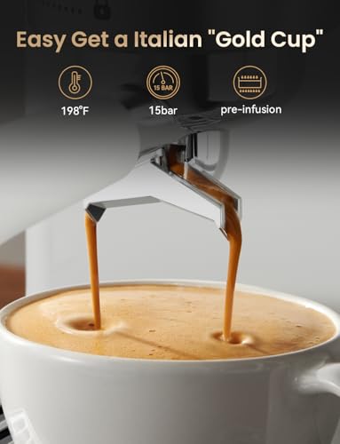 Stainless Steel Espresso Machine with Visible Pressure Guage (white)