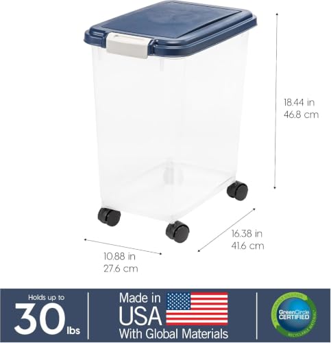 Dog Food Storage Container (30 lbs / Navy)