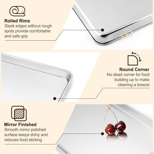 Baking Sheet with Rack Set (17.6"& 12.5" & 10.5")