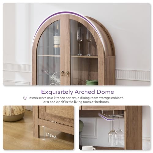 75'' Tall Arched Pantry Cabinet (75'' / Natrual)