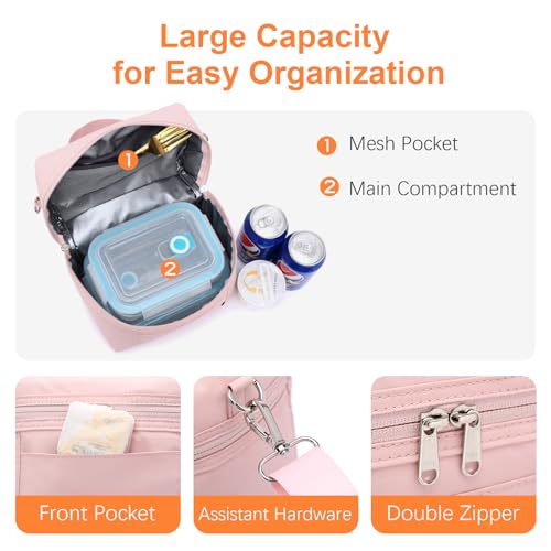 NOL Insulated Lunch Bags for Women Cooler Bag Lightweight Nylon Waterproof Lunch Box For Work