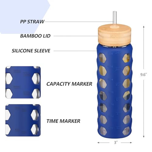 Glass Water Bottle (Bule / 24 Ounces)