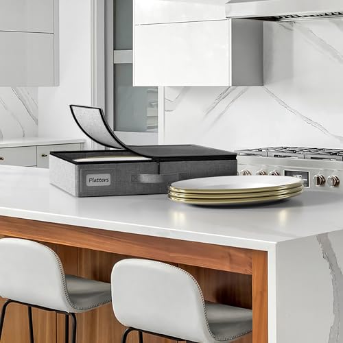 Platter Storage Case for Dinnerware (Gray / 2 Piece Platter Storage)