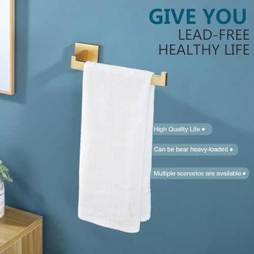 Towel Bar Gold Hand Towel Holder for Bathroom Kitchen Hardware Stainless Steel Wall Mounted (Brushed Gold)