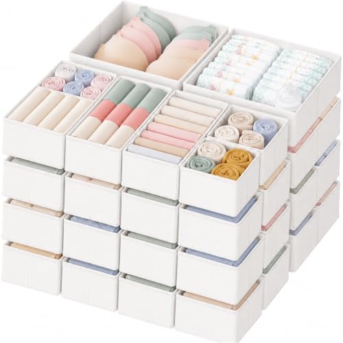 Drawer Organizer Clothes (White / 24PACK)