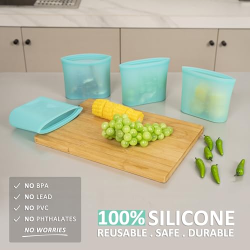 Reusable Snack Bags (Aqua | X-Small | 4 Pack)