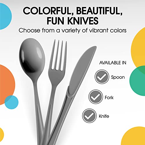200 Pcs Heavy Duty Plastic Forks (Silver / Forks)