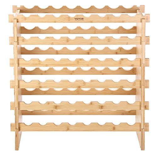 8 Tier 72 Bottles Stackable Modular Wine Rack (Natural Wood Color / 8-Tier 72 Bottles)