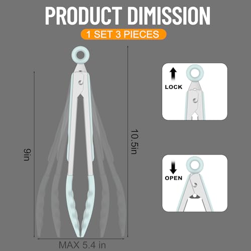 Silicone Kitchen Tongs for Cooking (Gradient Blue)