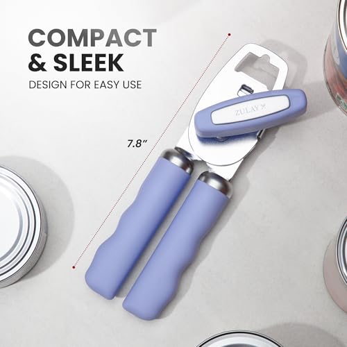 Manual Can Opener Heavy Duty Patented Stainless Steel (Periwinkle / Comfy Grip)