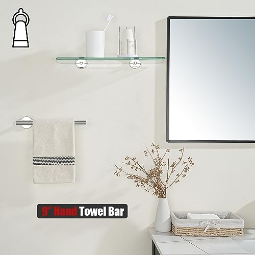 Hand Towel Holder Towel Ring Chrome (9 Inch / Polished Steel)