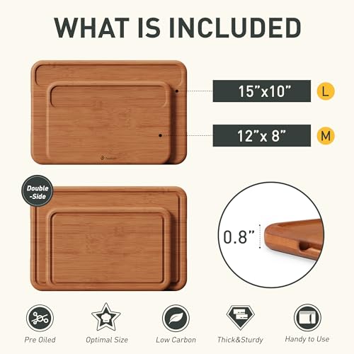 2 Packs Wood Cutting Board