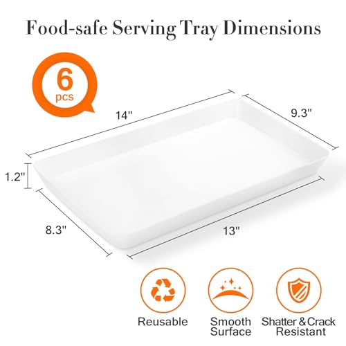 6 pcs Serving Tray for Entertaining (6 Count)